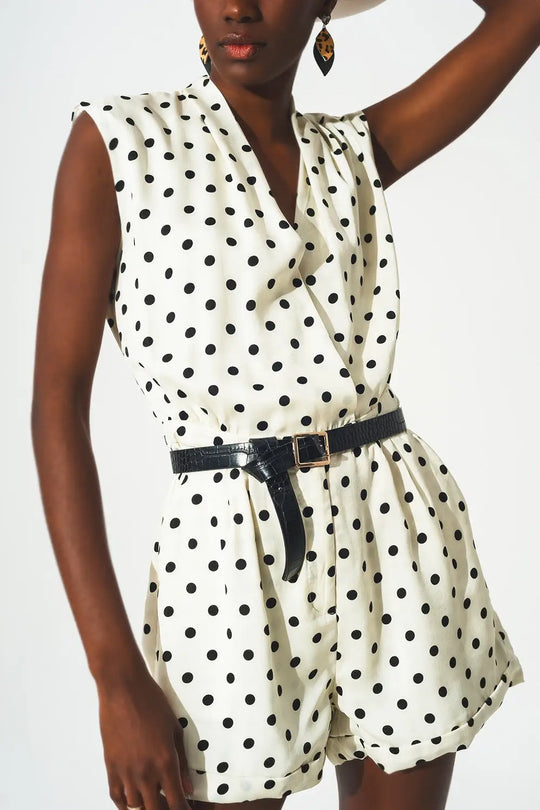 Wrap playsuit in spot print - Jumpsuits