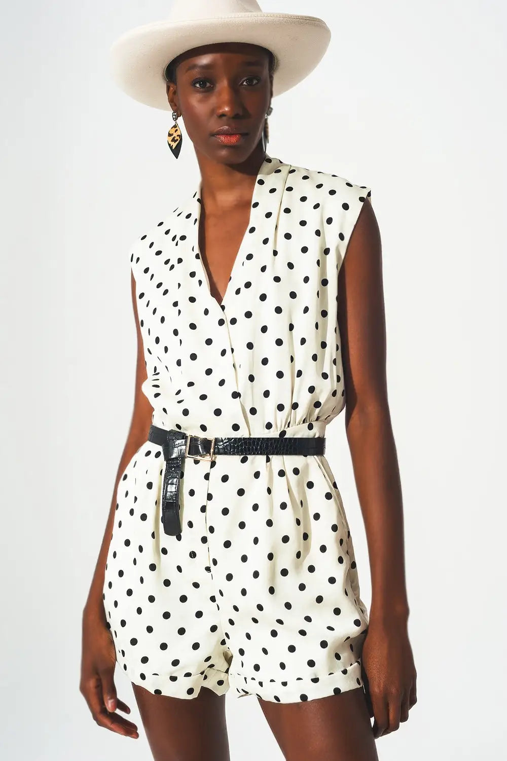 Wrap playsuit in spot print - Jumpsuits
