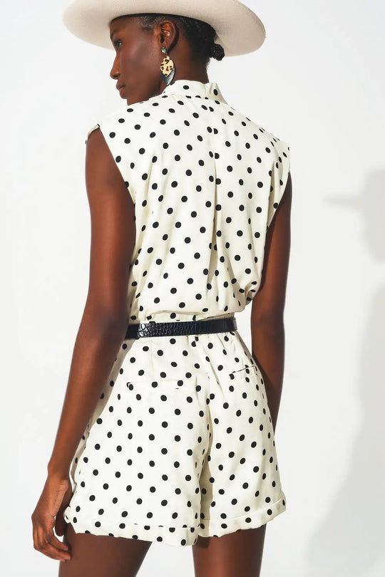 Wrap playsuit in spot print - Jumpsuits
