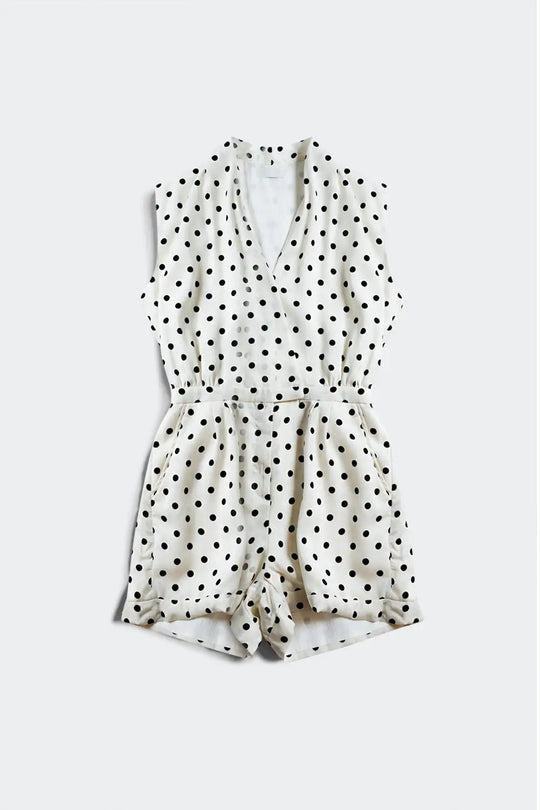 Wrap playsuit in spot print - Jumpsuits