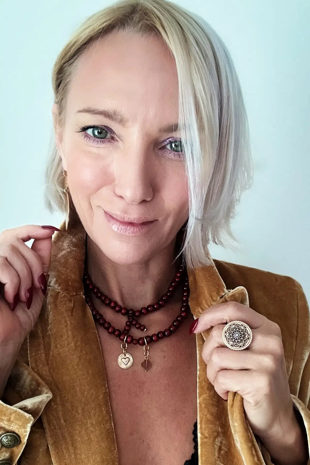 I Am Safe Heart Wood Boho Wrap Bracelet/Necklace