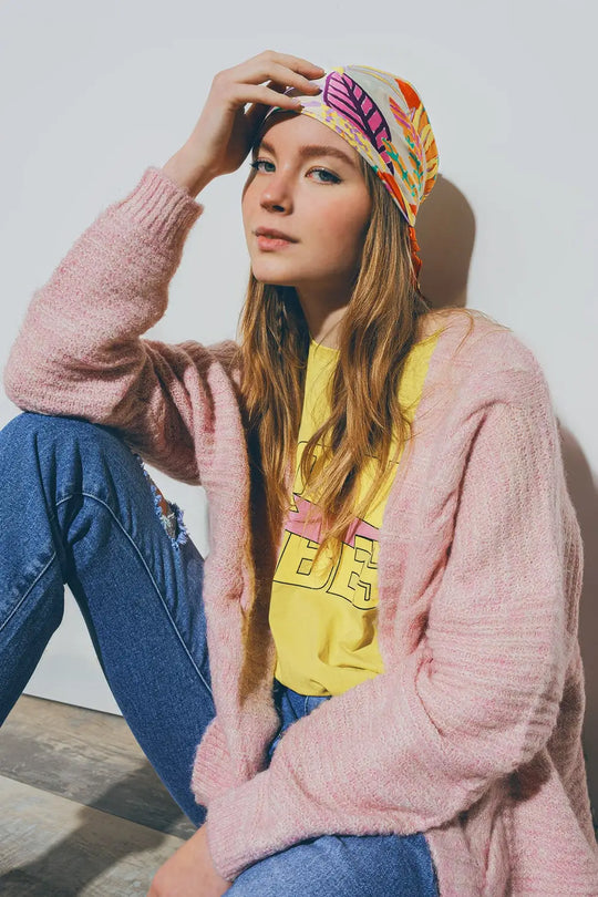 Knitted Cardigan in Pink - PINK / ONE - Cardigans