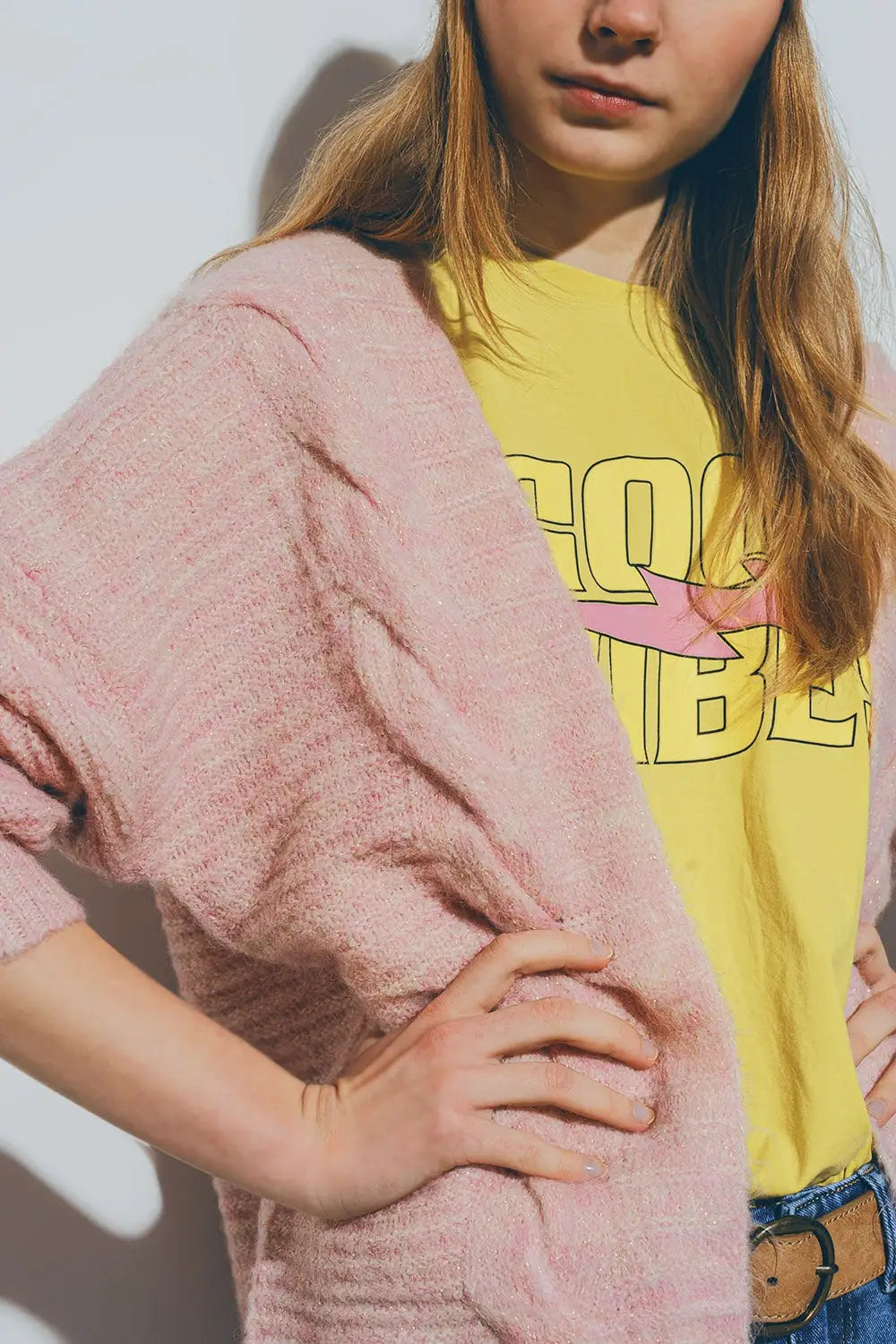 Knitted Cardigan in Pink - PINK / ONE - Cardigans