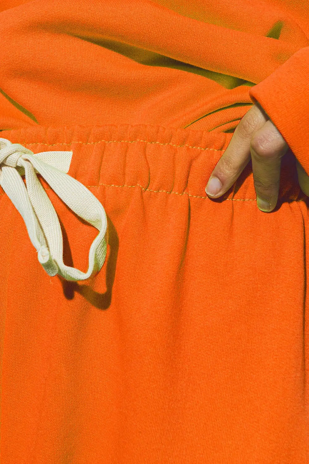 Oversized Jogger with Tie Waist in Bright Orange - ORANGE / ONE - Pants