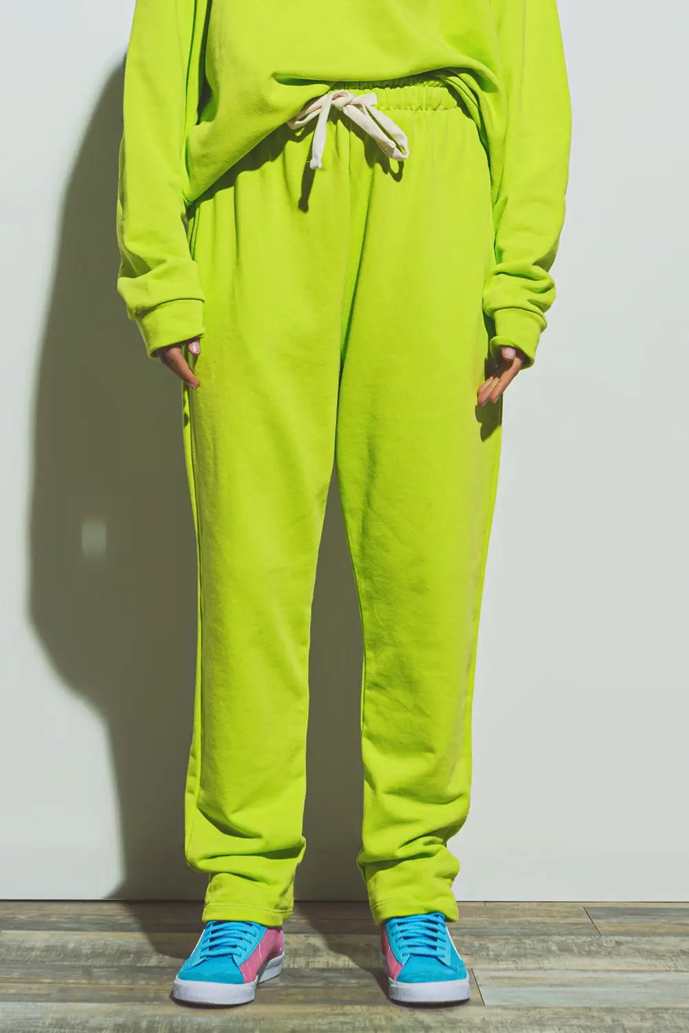 Oversized Jogger with Tie Waist in lime - GREEN / ONE - Pants