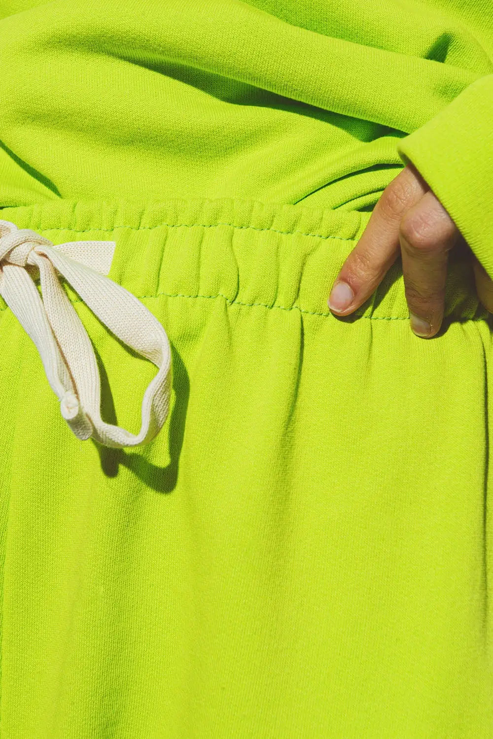 Oversized Jogger with Tie Waist in lime - GREEN / ONE - Pants