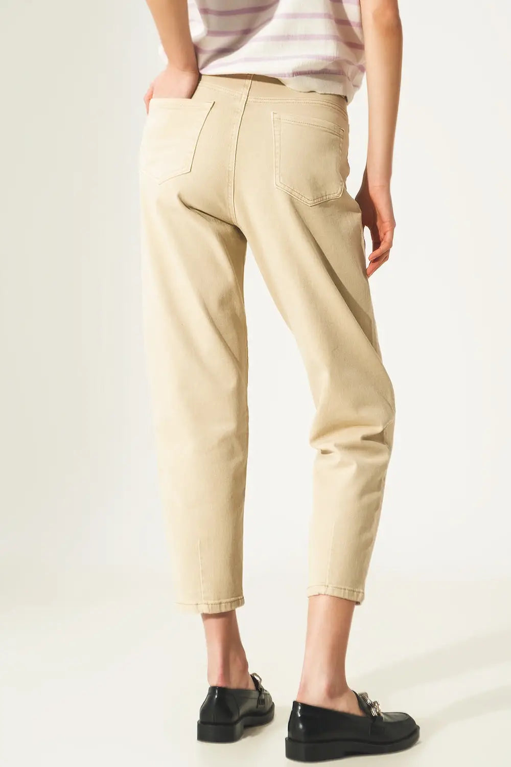 Cropped Jeans in Beige - Colored Jeans