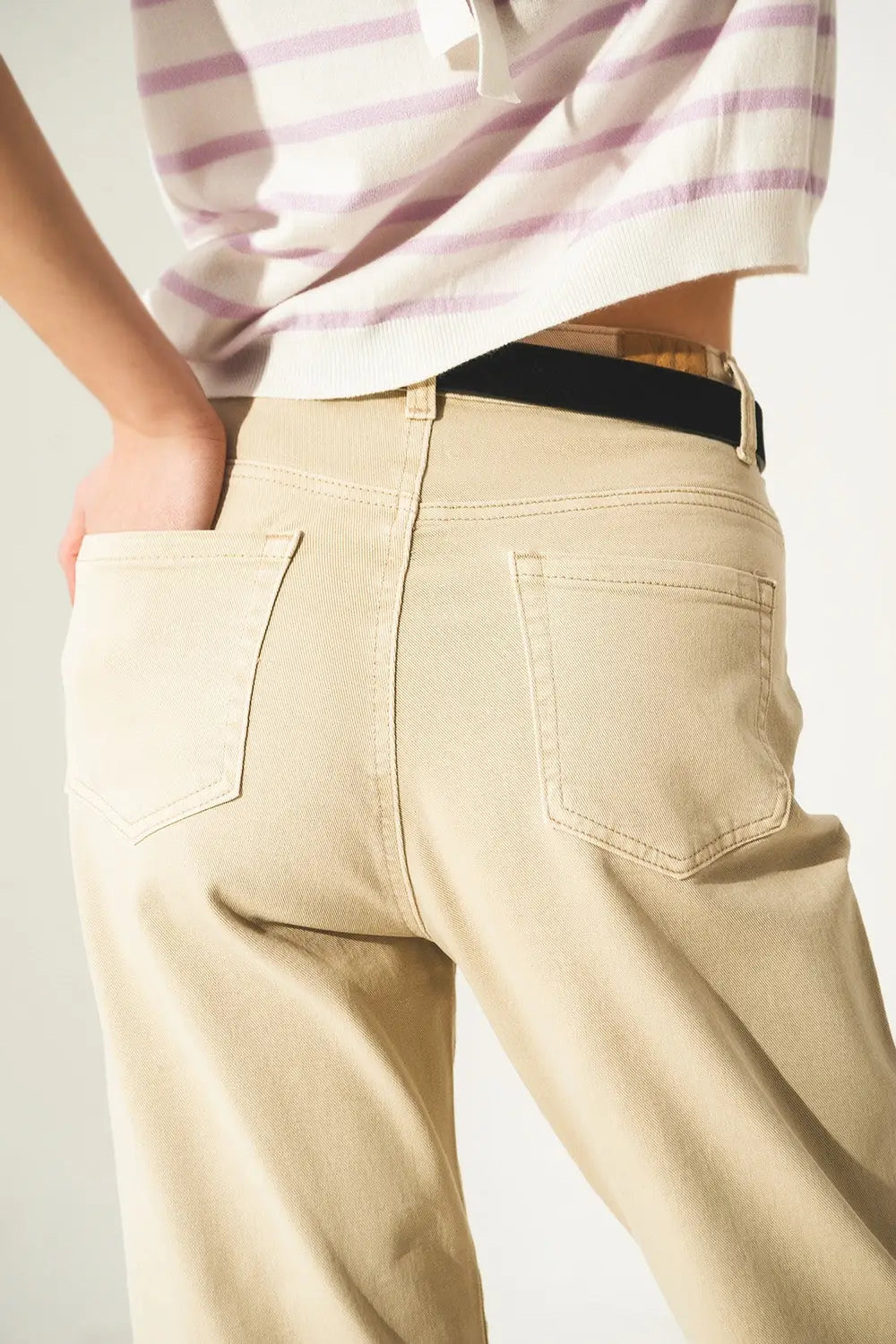 Cropped Jeans in Beige - Colored Jeans