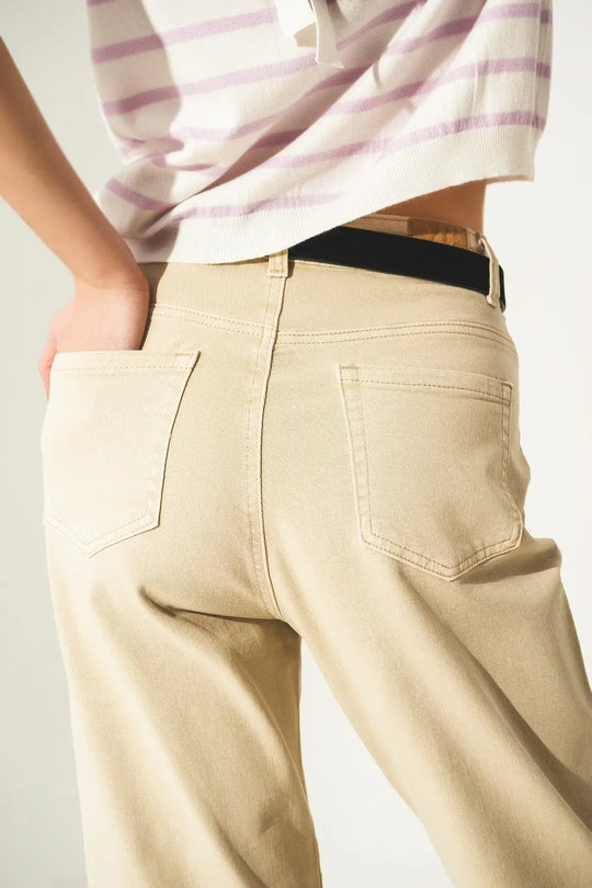 Cropped Jeans in Beige - Colored Jeans