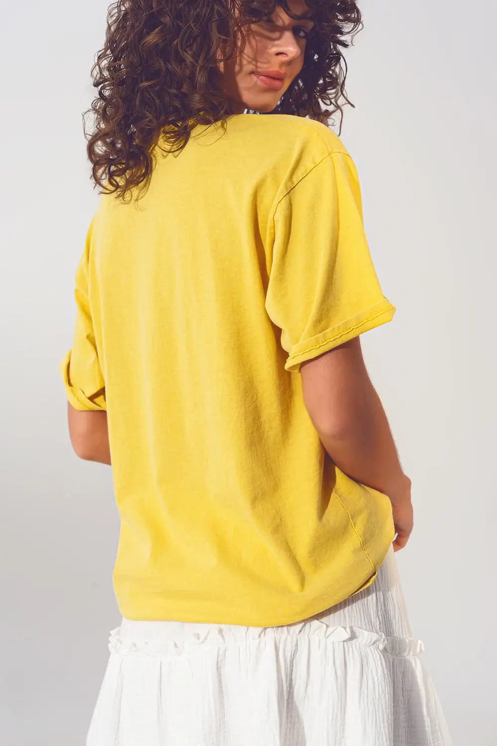 T-Shirt with Vintage 18 Text in yellow - YELLOW / ONE - T-Shirts