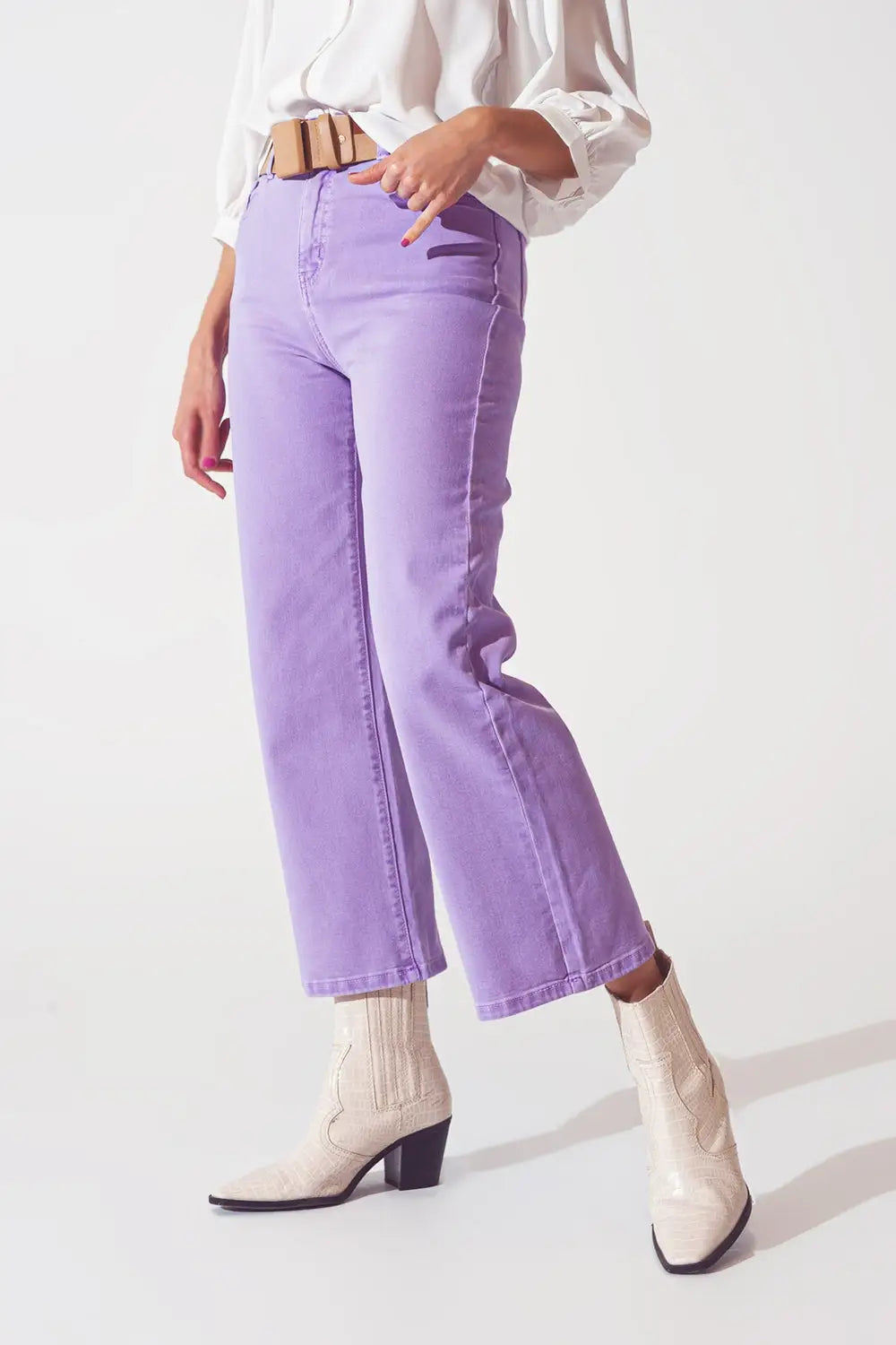 Wide leg jeans in purple - Colored Jeans