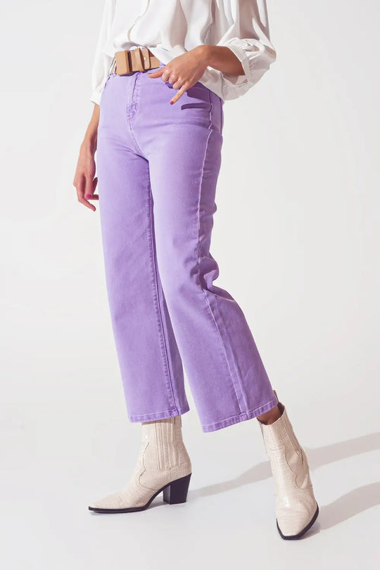 Wide leg jeans in purple - Colored Jeans