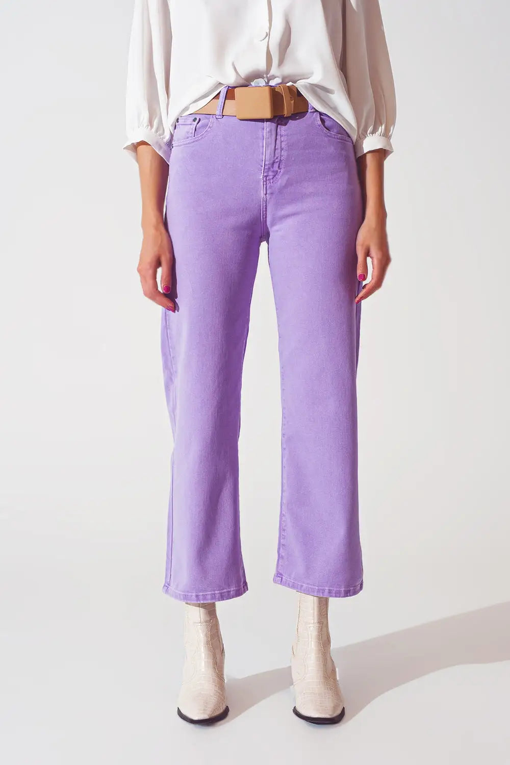 Wide leg jeans in purple - Colored Jeans