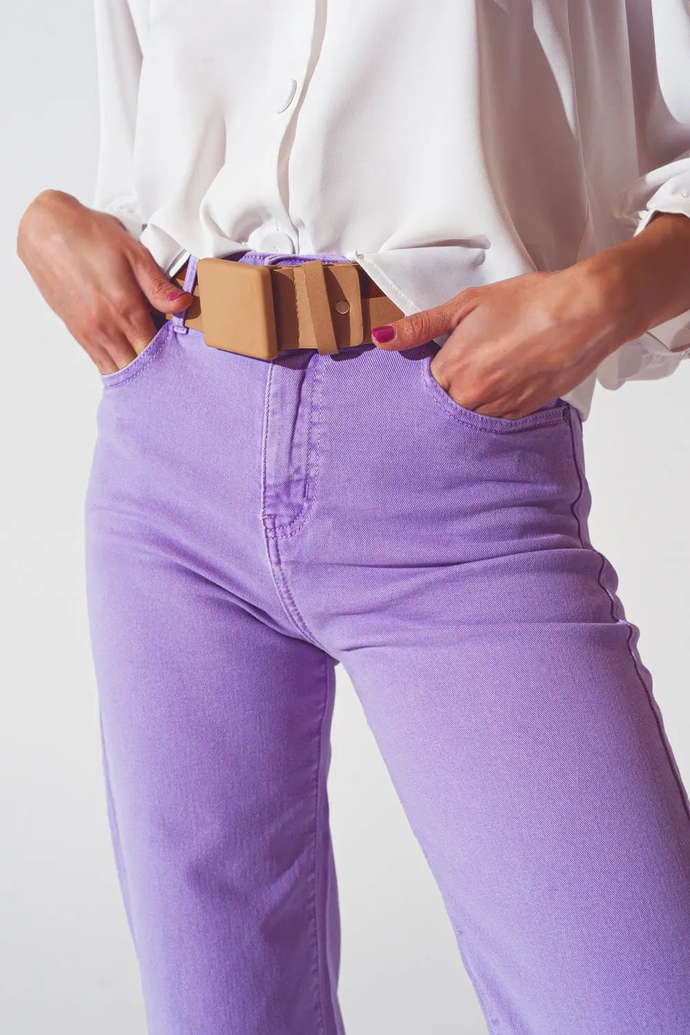 Wide leg jeans in purple - Colored Jeans