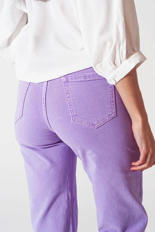 Wide leg jeans in purple - Colored Jeans