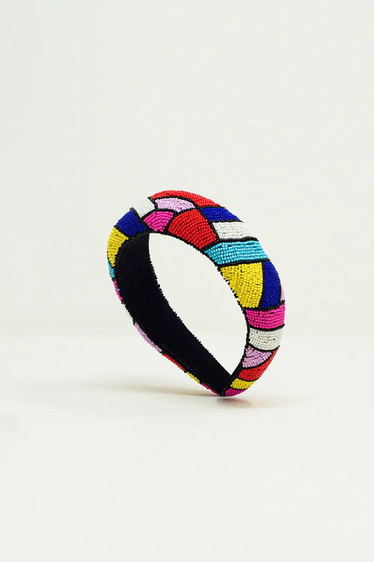 Colourful Beads Headband - BLACK
