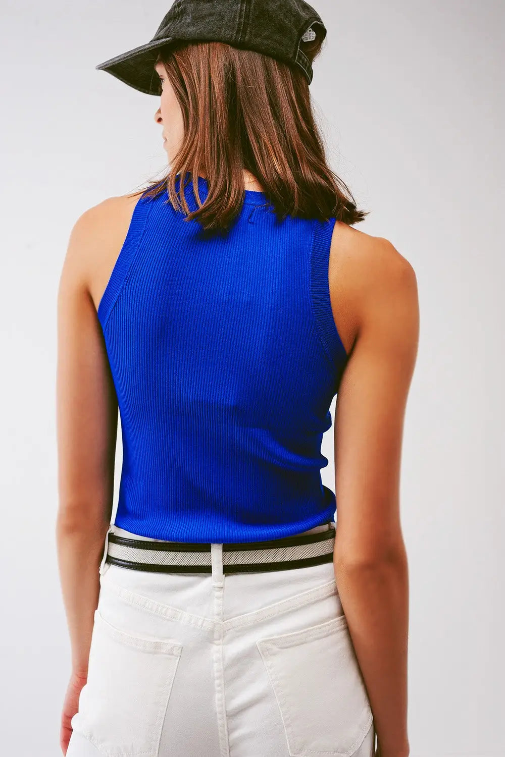 Knitted tank top in Blue - Sweaters