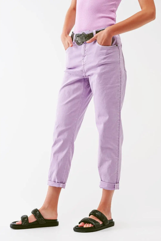Relaxed Basic Jeans in Purple - Colored Jeans