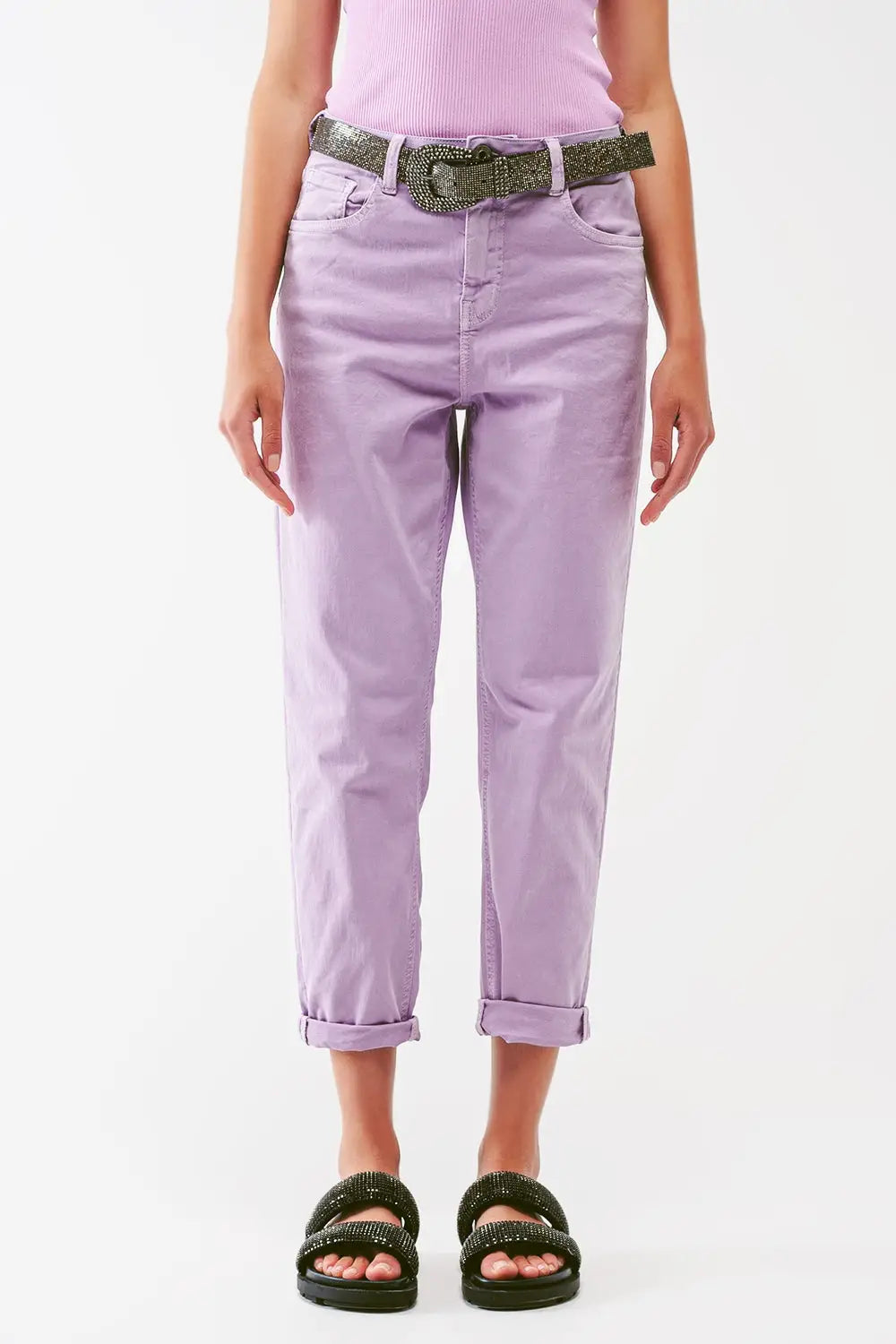 Relaxed Basic Jeans in Purple - Colored Jeans