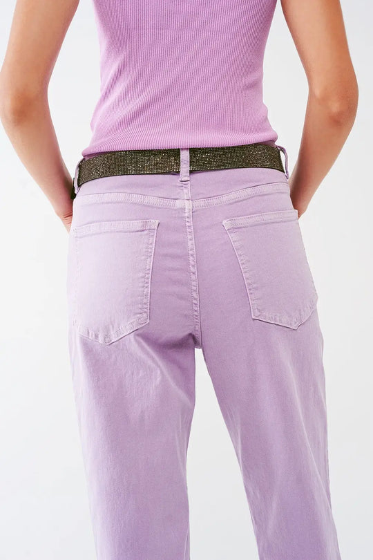 Relaxed Basic Jeans in Purple - Colored Jeans