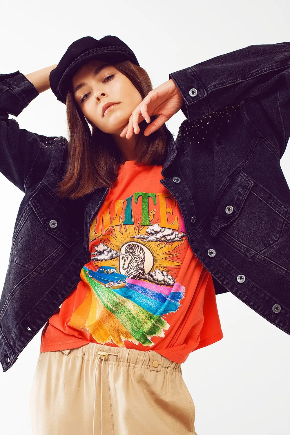 T-Shirt with Limited Graphic Print in Orange - ORANGE / ONE - T-Shirts
