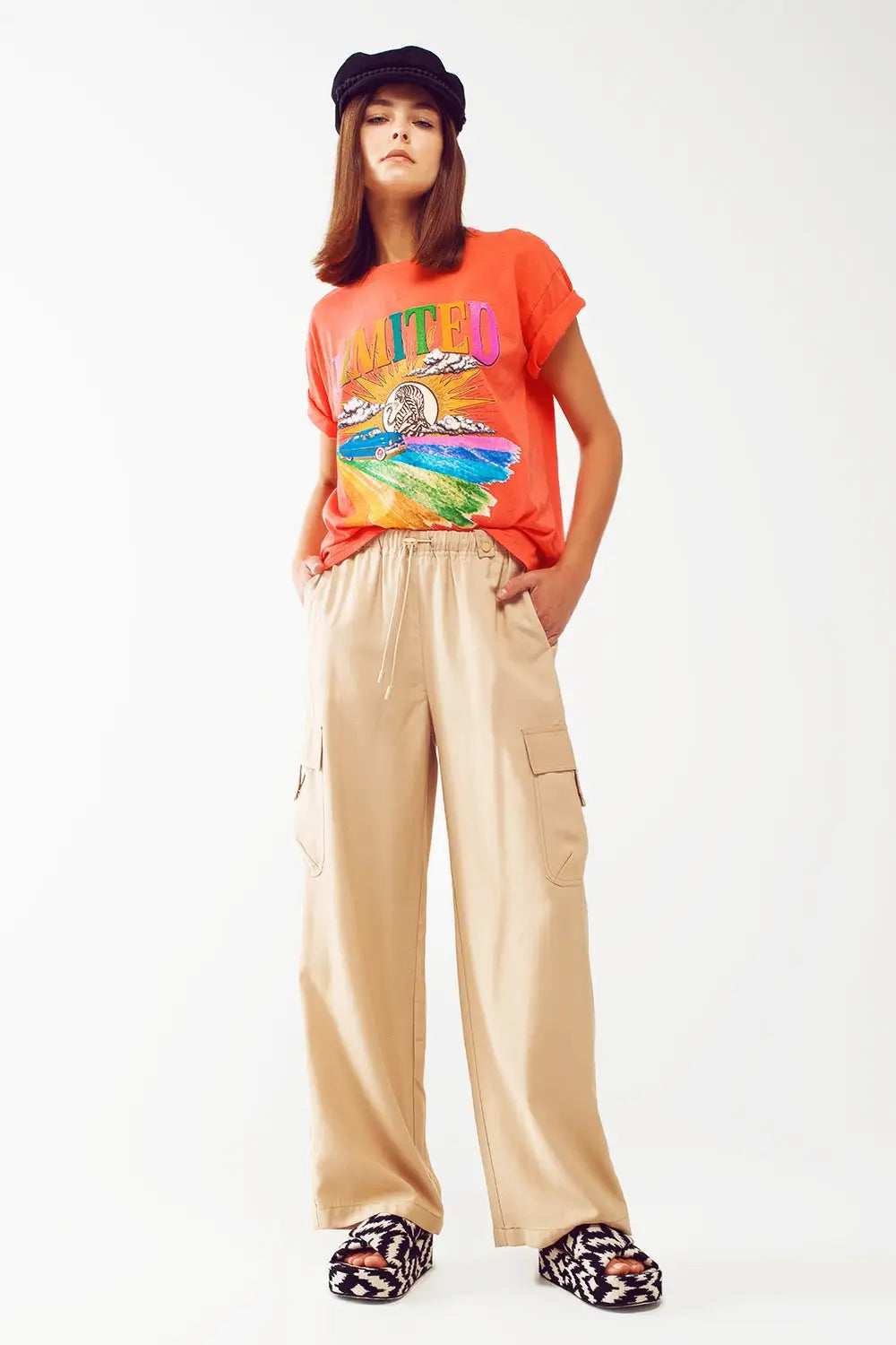 T-Shirt with Limited Graphic Print in Orange - ORANGE / ONE - T-Shirts