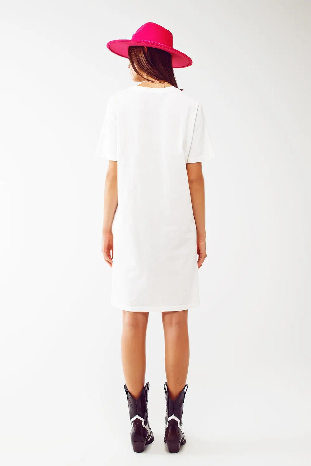 midi t-shirt dress in white boston 1984 university - WHITE / ONE - Dresses