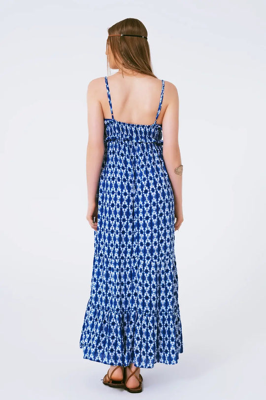 Boho Printed Strappy Maxi Dress - Dresses