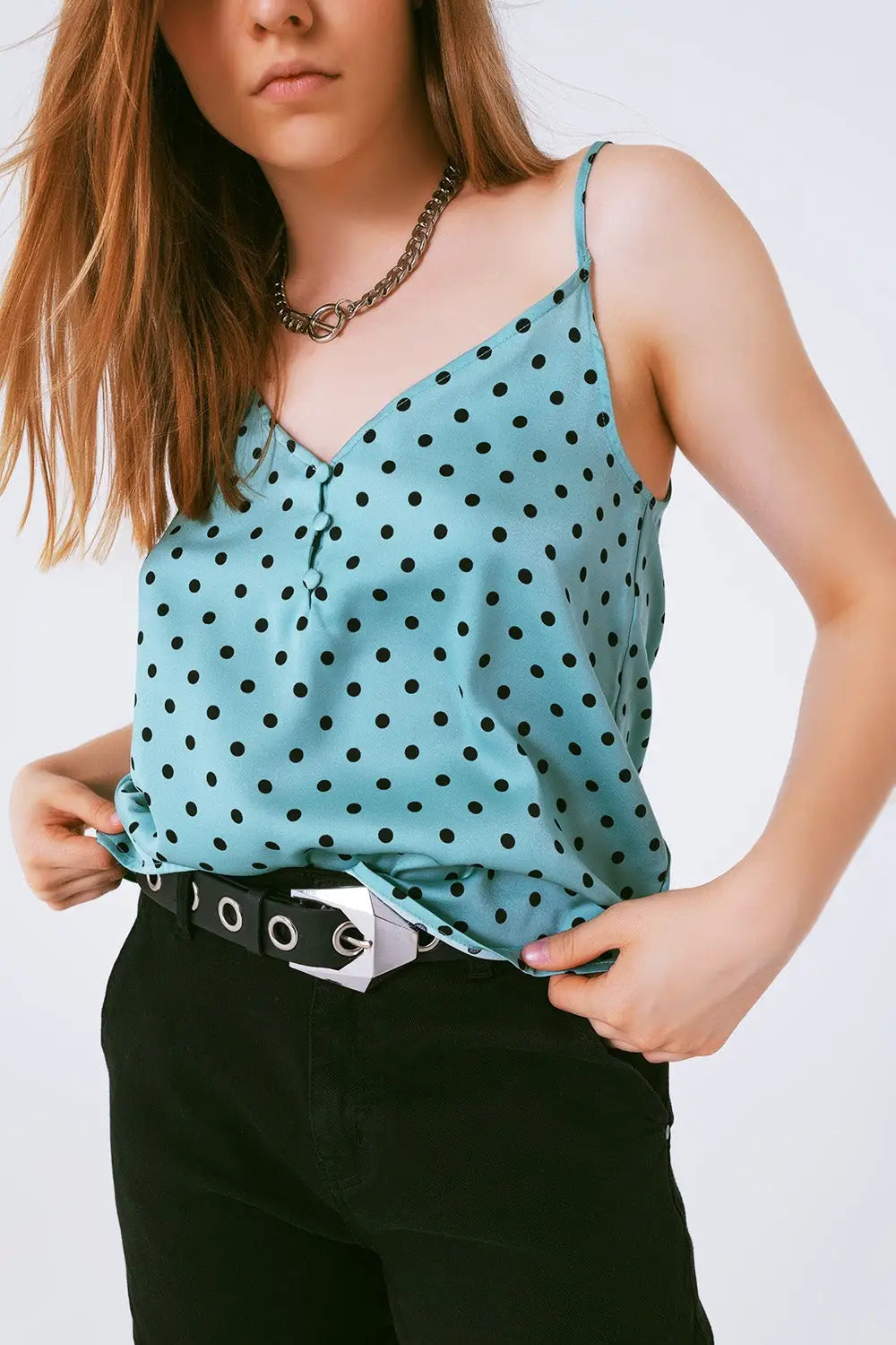 Top in polka dot green - Tops