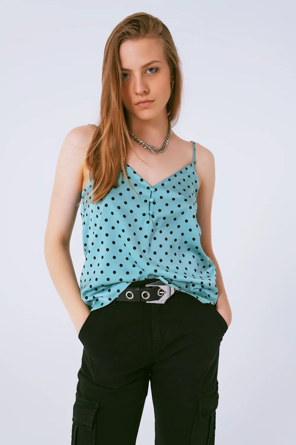 Top in polka dot green - Tops