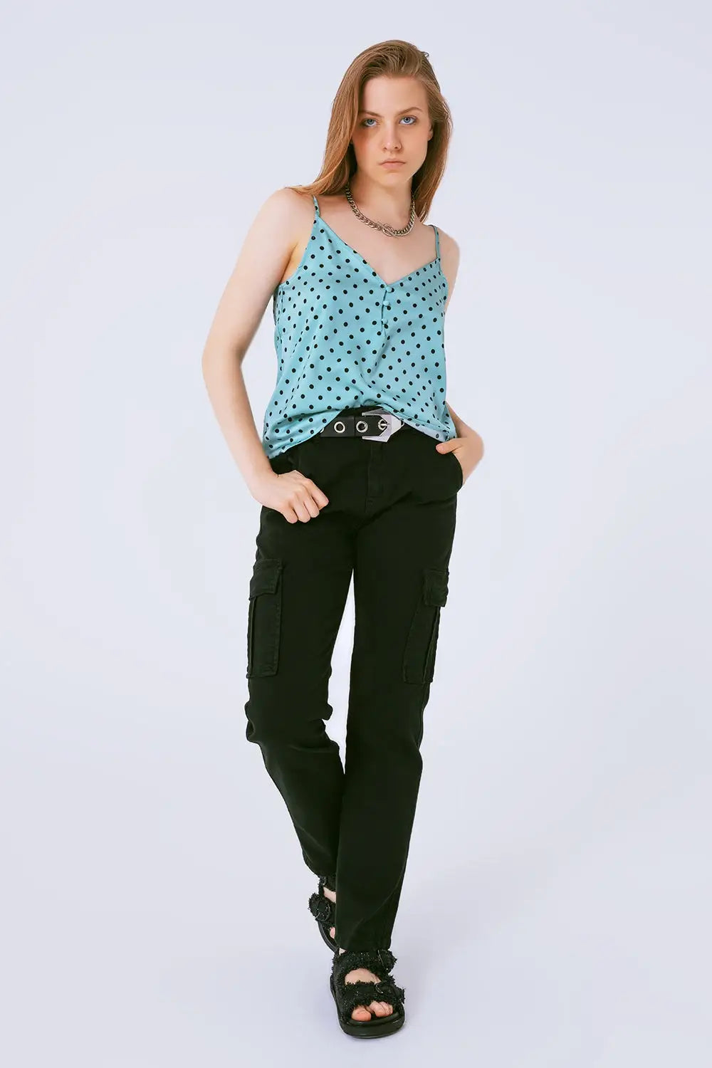 Top in polka dot green - Tops