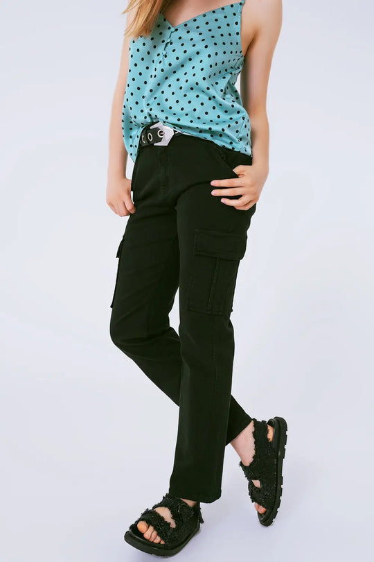 Relaxed cargo pants in black - Colored Jeans