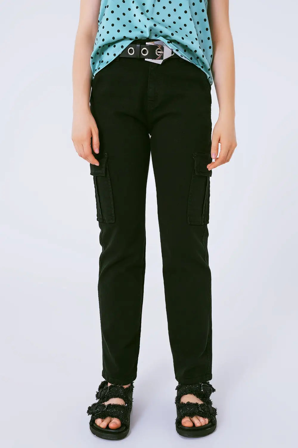Relaxed cargo pants in black - Colored Jeans