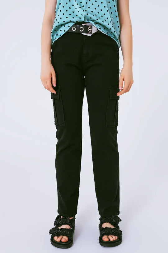 Relaxed cargo pants in black - Colored Jeans