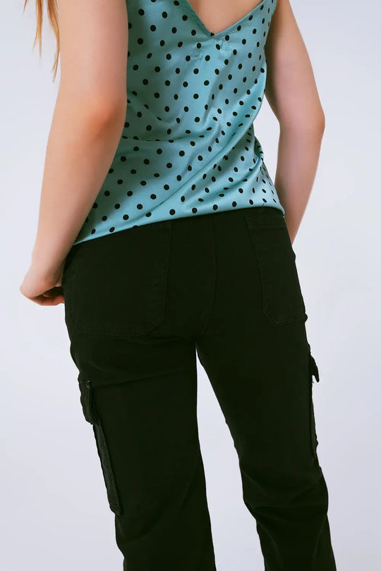 Relaxed cargo pants in black - Colored Jeans