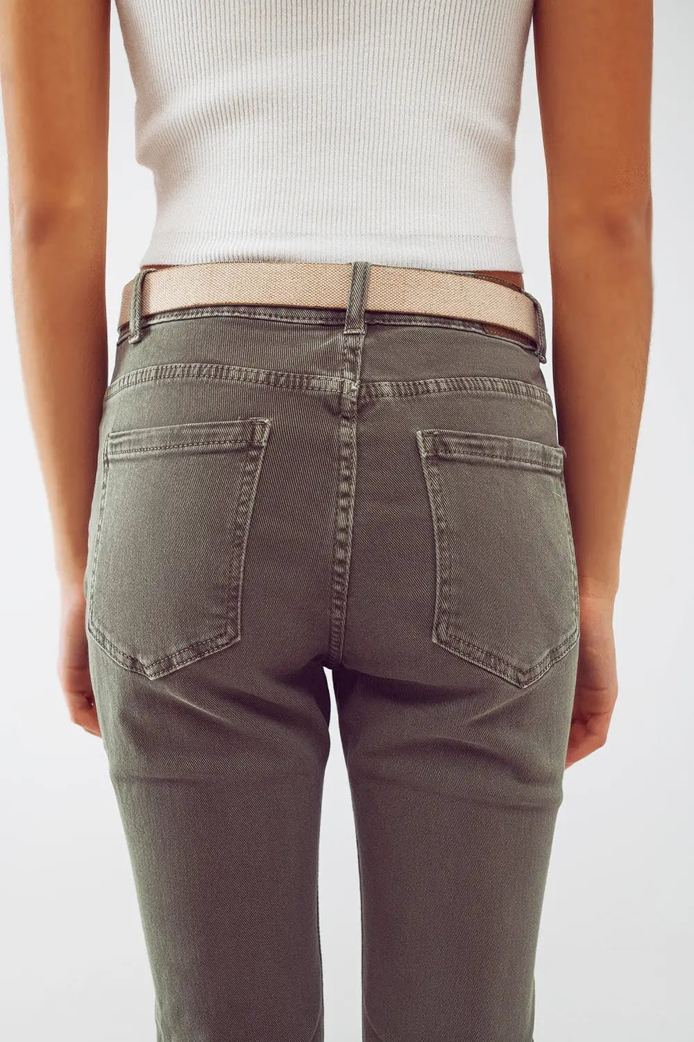 Basic Skinny Jeans in Army Green - Colored Jeans