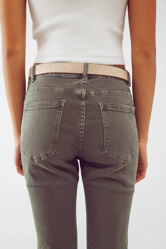 Basic Skinny Jeans in Army Green - Colored Jeans