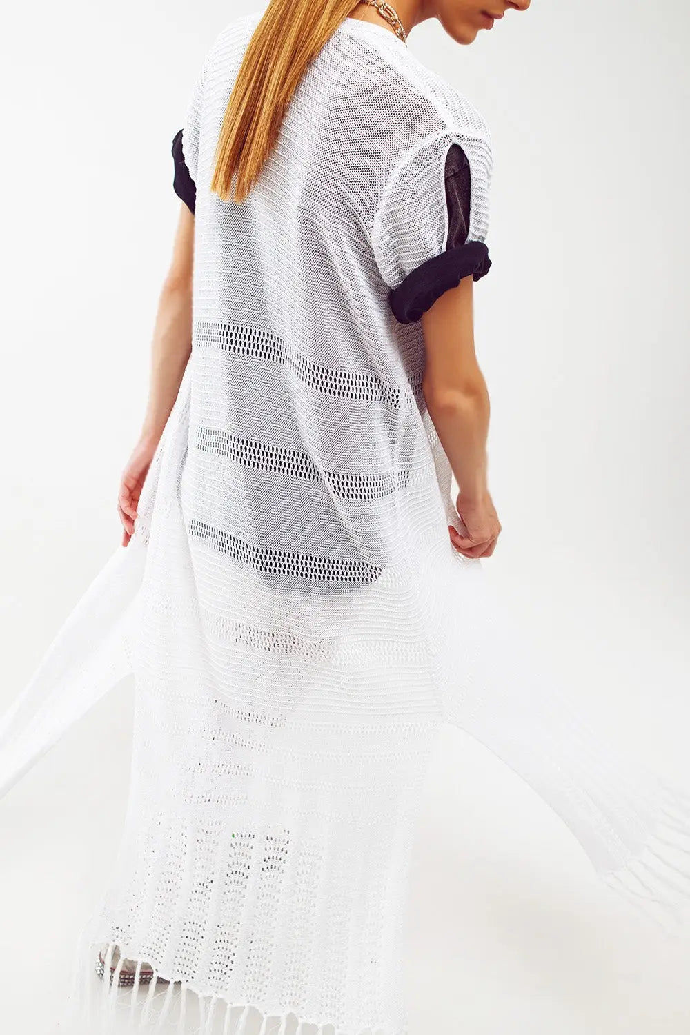 Maxi Knitted Cardigan in White - WHITE / ONE - Cardigans