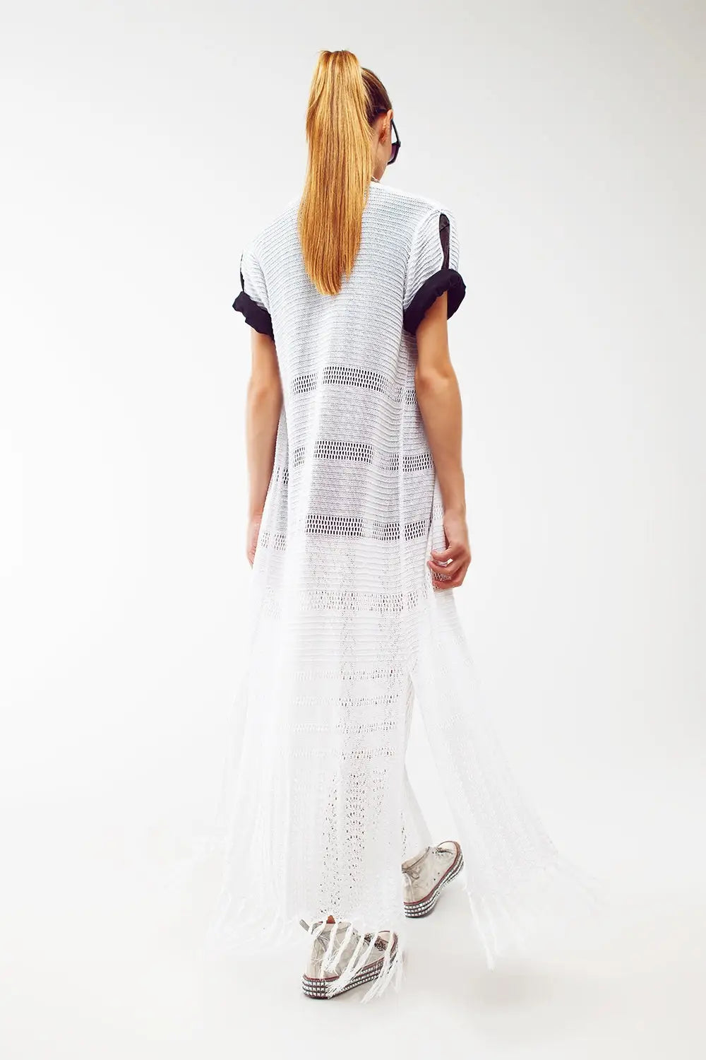Maxi Knitted Cardigan in White - WHITE / ONE - Cardigans