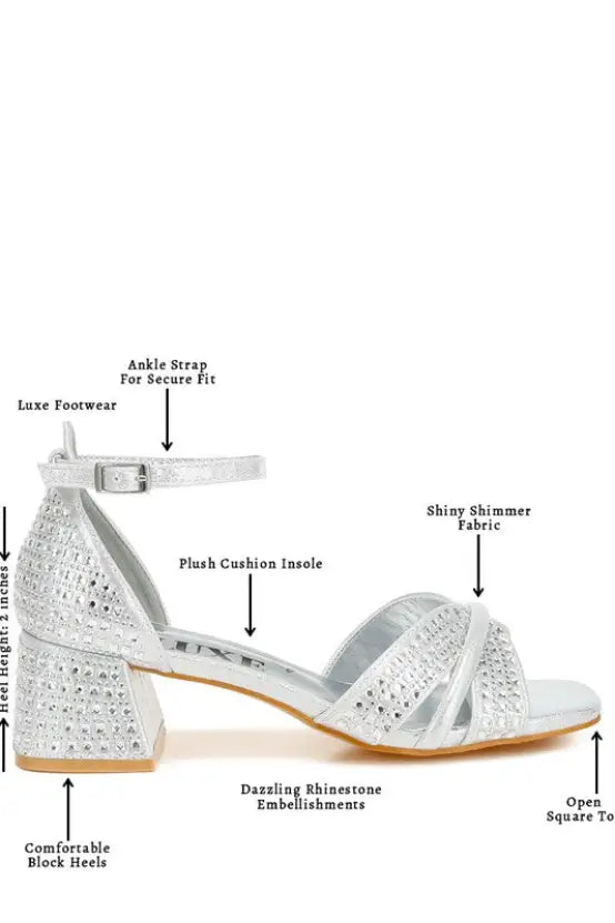 Babylon Low Block Heel Rhinestone Sandals *More Colors - Shoes