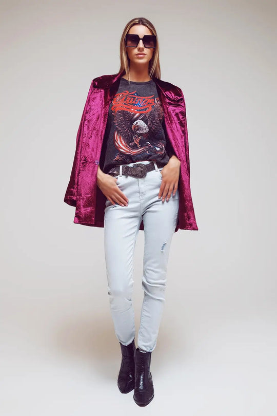 High waisted skinny jeans in Light blue - Colored Jeans