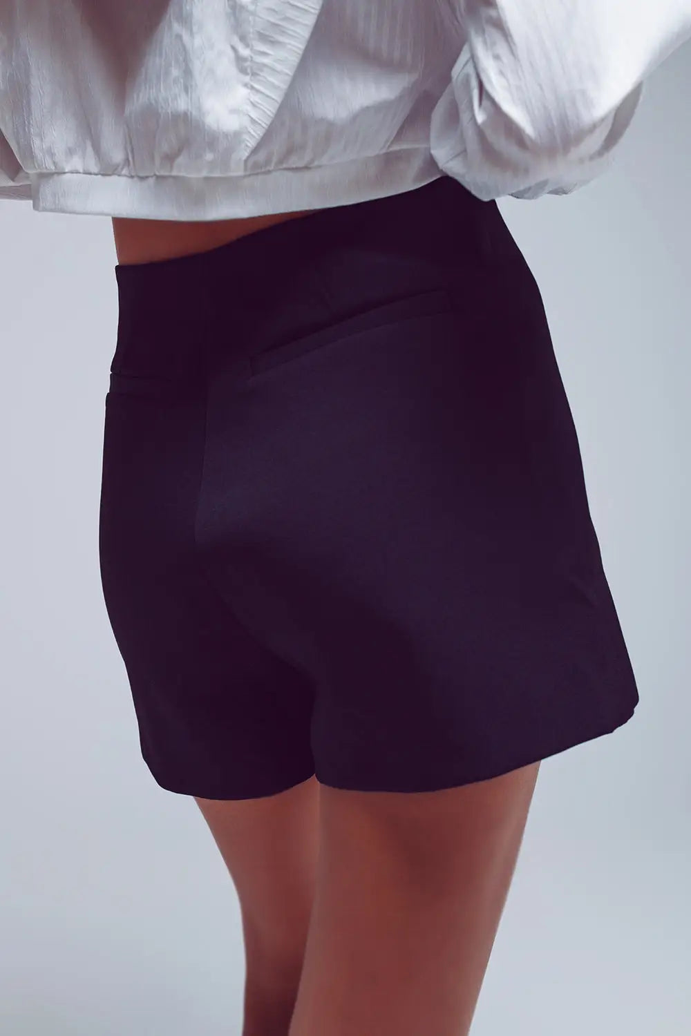 Wrap Mini Skort in Black - Skirts Pants
