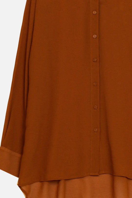 Chiffon shirt in camel color - Shirts