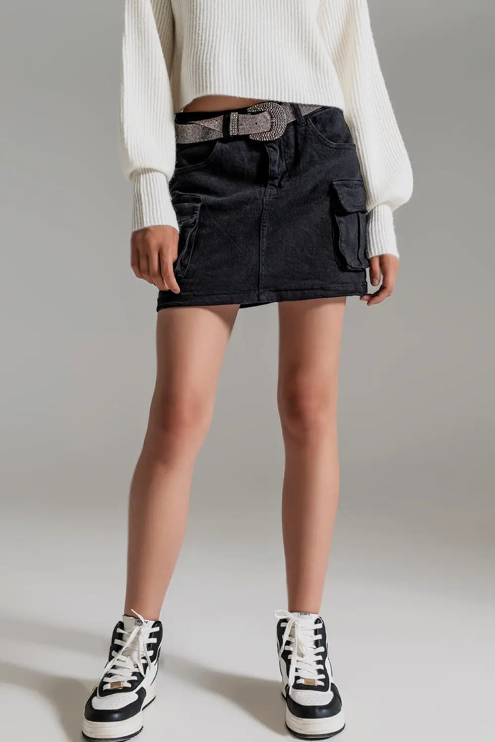 Cargo Mini Skirt in black - Skirts
