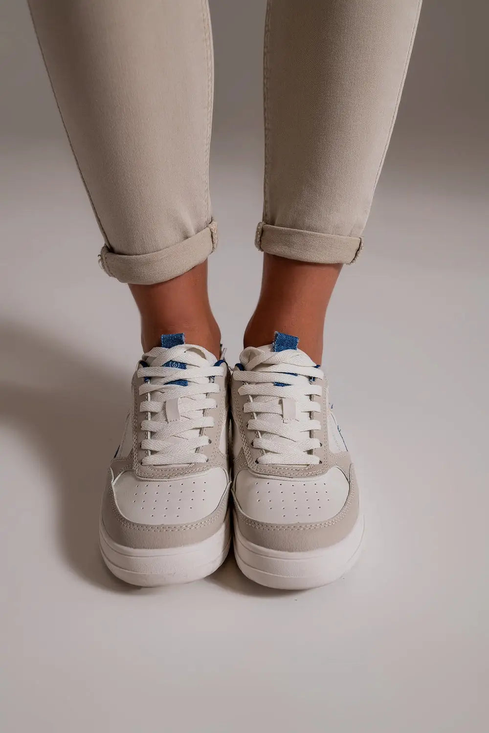 Beige ankle jeans with soft wrinkles - Pants Colored Jeans
