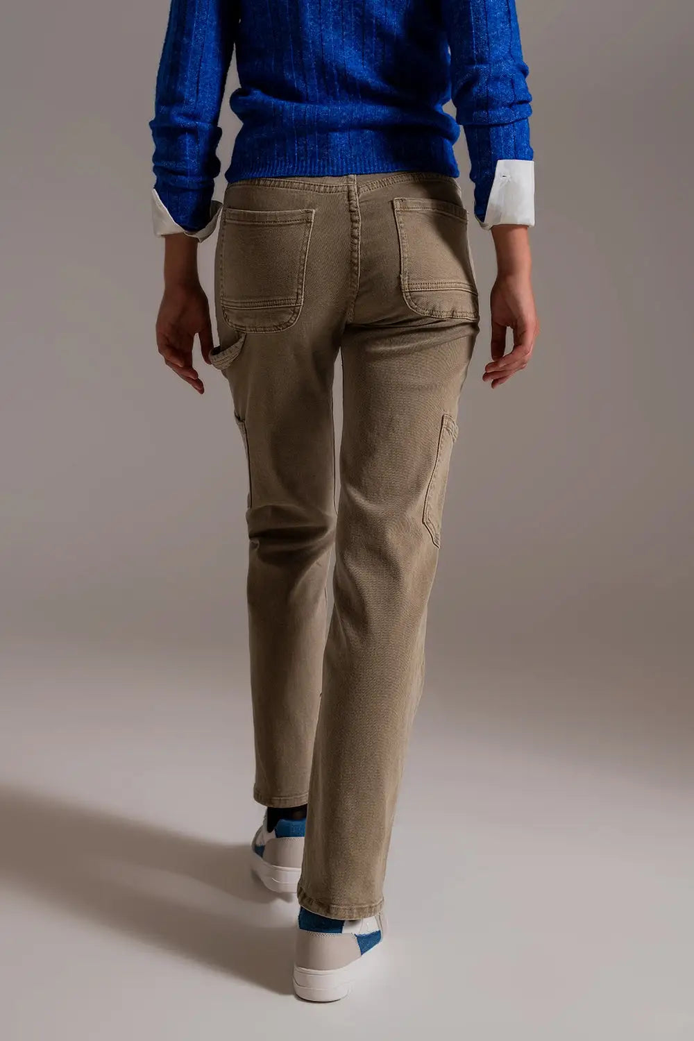 Straight Leg Cargo Pants in brown beige - Pants Colored Jeans