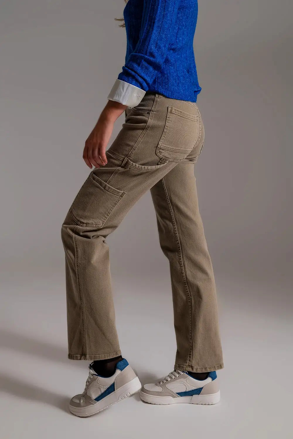 Straight Leg Cargo Pants in brown beige - Pants Colored Jeans