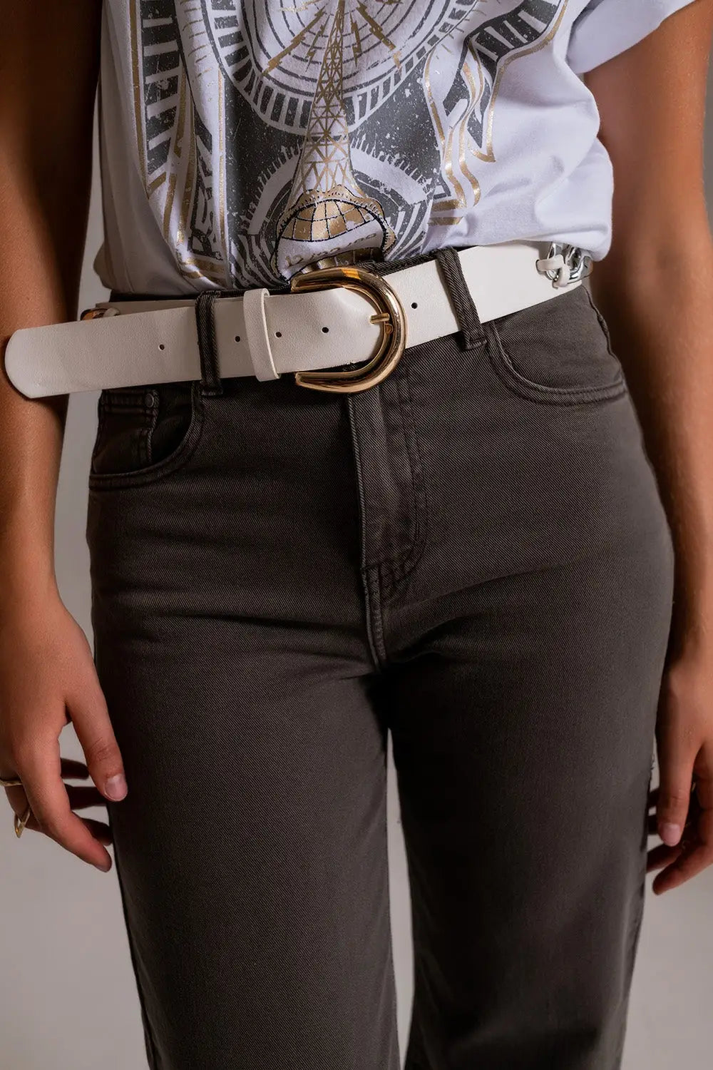 Cropped wide leg jeans in grey - Colored Jeans
