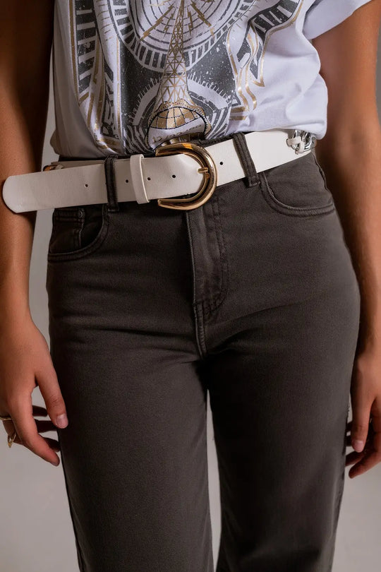Cropped wide leg jeans in grey - Colored Jeans