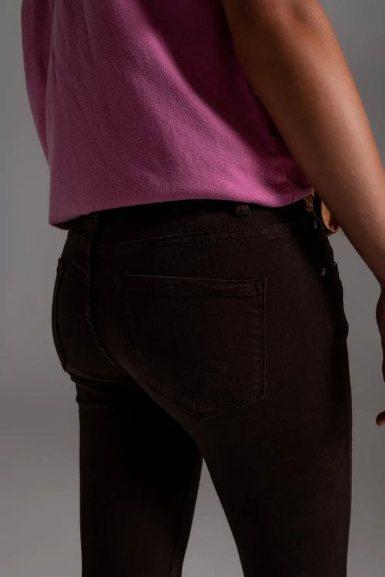 High waisted skinny jeans in brown - Colored Jeans